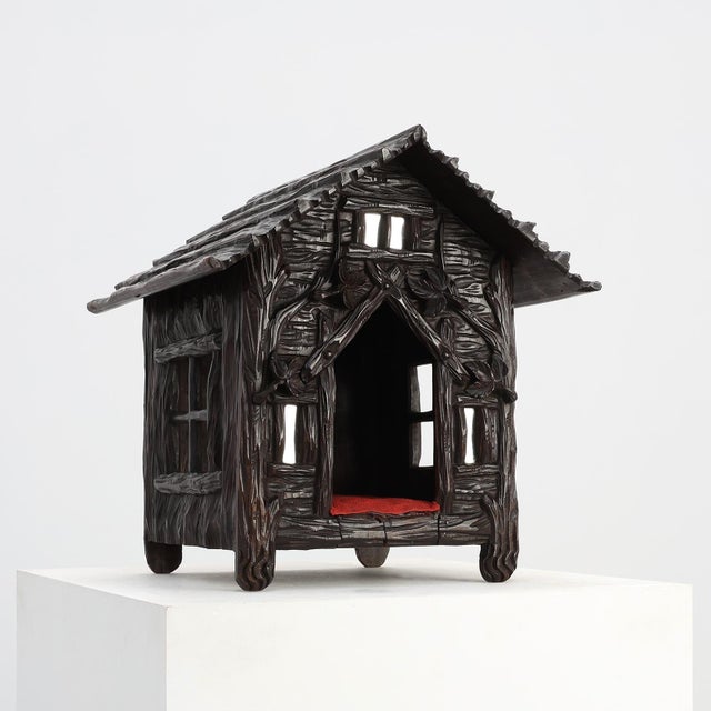 Black Forest Style Carved Oak Dog Kennel, 1850 For Sale - Image 11 of 11