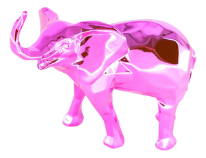 Pink Resin Elephant from Richard Orlinski