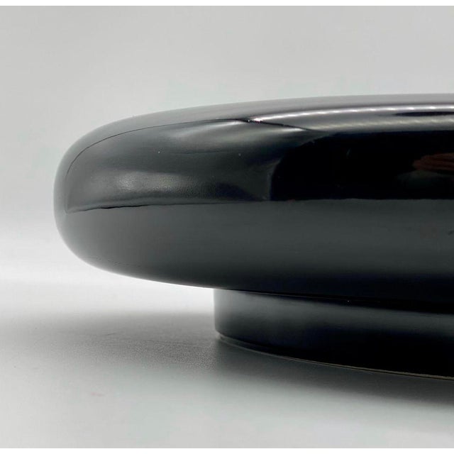 Mid-Century Modern Black Ceramic Bowl by Architects Boccato, Gigante and Zambusi for Sicart, Italy, 1970 For Sale - Image 3 of 6