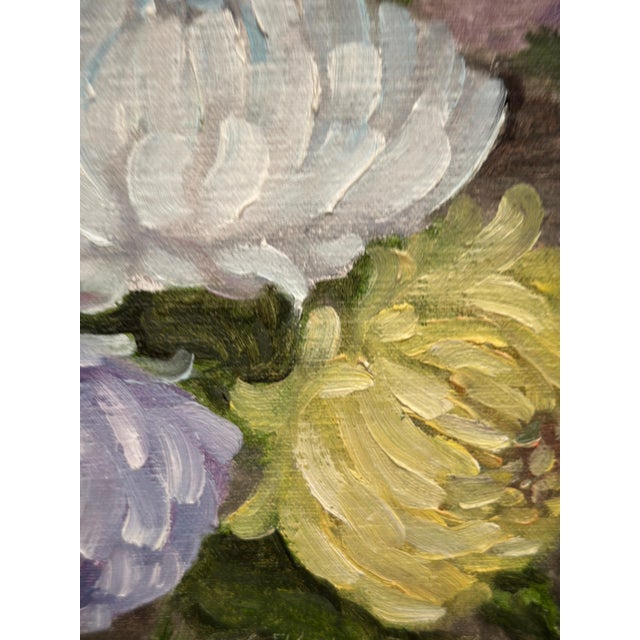 1970s k.l. Koivisto, Chrysanthemums, 1976, Oil on Canvas, Framed For Sale - Image 5 of 18