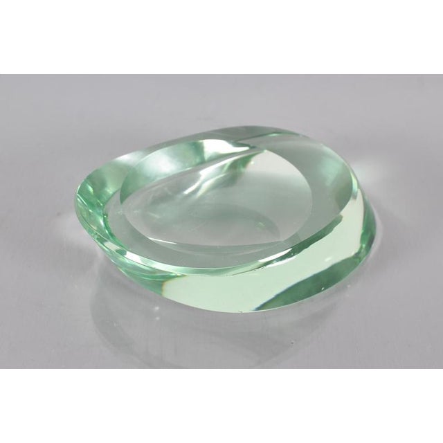 Green Mid-Century Fontana Arte Desk Set in Thick Nile Green Glass 50s Italy, 1950s, Set of 3 For Sale - Image 8 of 14