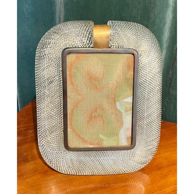 Torchon Glass Photo Frame from Barovier & Toso, 1940s For Sale - Image 4 of 5