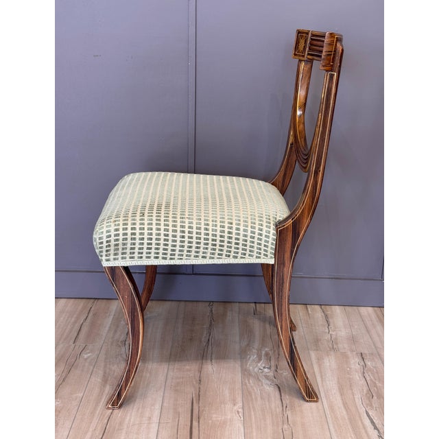 Set of Eight Regency Style Faux Rosewood and Gilt Dining Chairs For Sale - Image 10 of 18