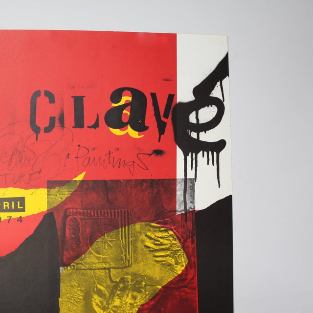 Lithographic Poster for the Antpni Clave Exhibition in New York, 1974 For Sale - Image 3 of 4