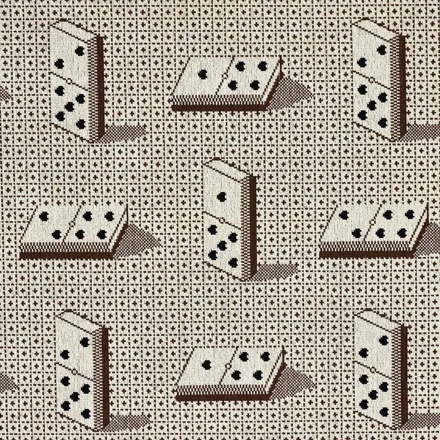 Sample - Schumacher Domino Epingle Fabric in Brown For Sale