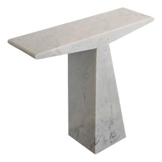 Alcm Console Table in Bianco Carrara Marble by Bufalini Design For Sale