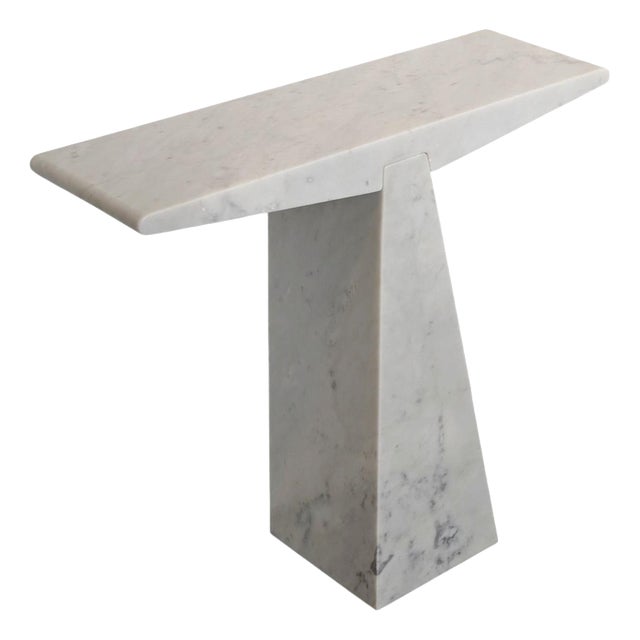 Alcm Console Table in Bianco Carrara Marble by Bufalini Design For Sale
