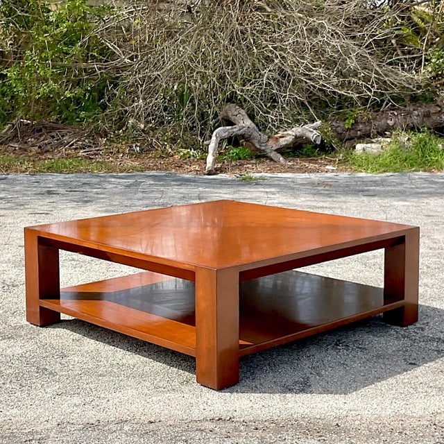 Wood Late 20th Century Vintage Boho Nancy Corzine Lacquered Coffee Table For Sale - Image 7 of 10
