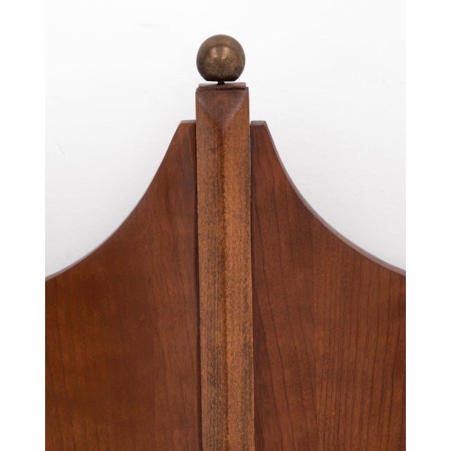 Brown Thomasville Arched Queen Headboard Mid Century For Sale - Image 8 of 12