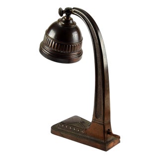 Early 20th Century Art Nouveau Copper Table Lamp For Sale