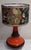 Vintage German Table Lamp with Orange-Brown Ceramic Base and Fabric Shade, 1970s For Sale - Image 3 of 8
