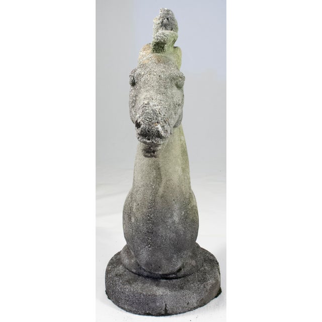1960s Immense Vintage Cast Cement, Concrete Horse Head Sculpture For Sale - Image 9 of 14