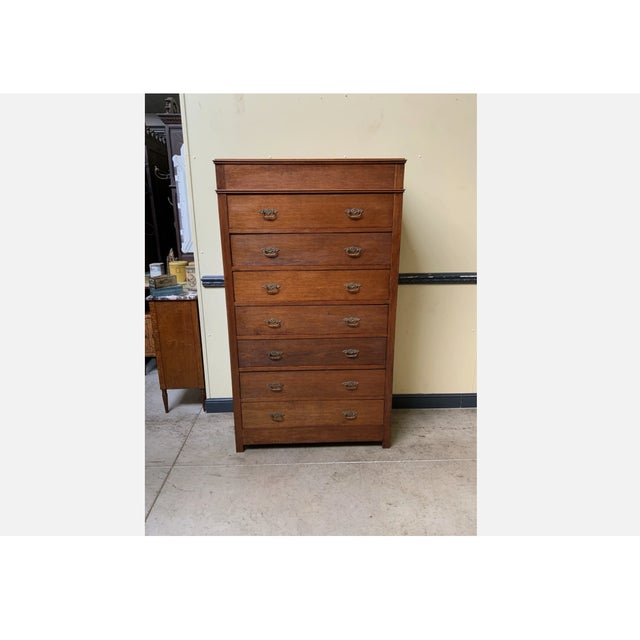 Tall Antique Art Nouveau Chest of Drawers, 1910 For Sale - Image 3 of 7