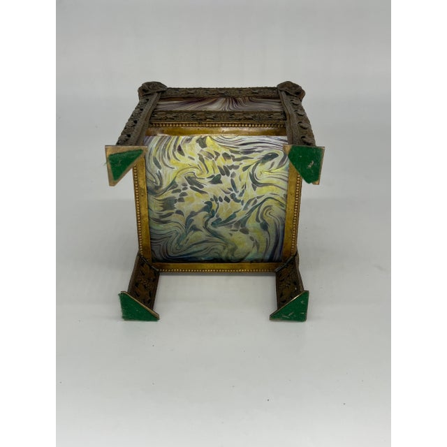 Art Nouveau Austrian Art Glass and Bronze Vase For Sale - Image 10 of 13