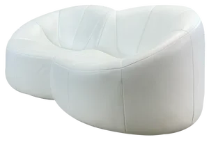 Pumpkin 2-Seater Settee in White Leather by Pierre Paulin for Ligne Roset