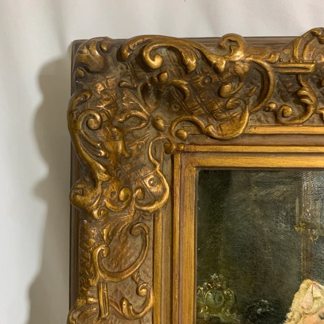 Signed Antique French Interior Oil Painting For Sale In Miami - Image 6 of 13