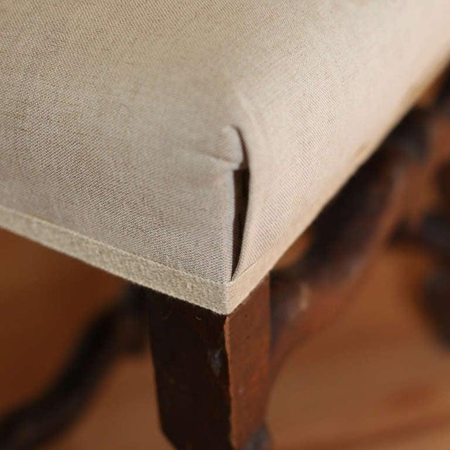 Wood Upholstered Louis XIII Chairs, Century 1860 - A Pair For Sale - Image 7 of 8