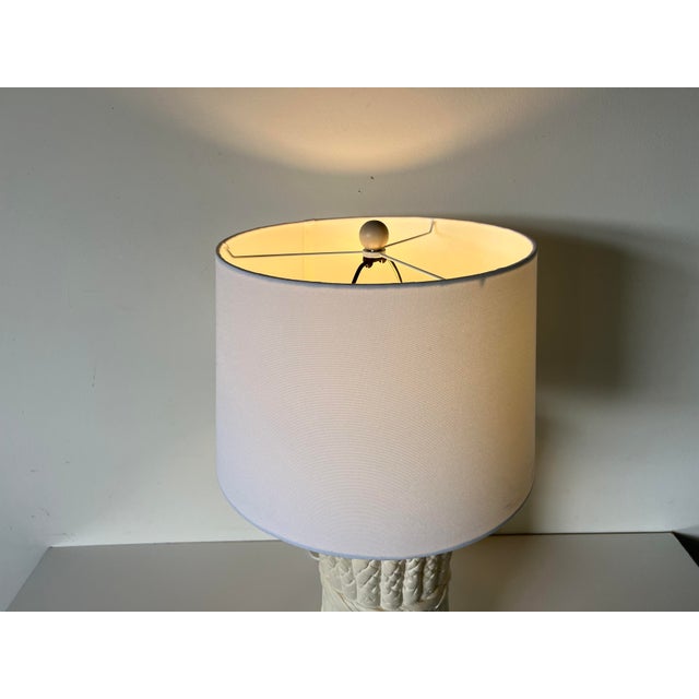 1980's Vintage Asparagus White Plaster Table Lamp by Bon Art Chairish