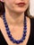 Certified Lapis Lazuli Vintage Lapis Lazuli Single Strand Necklace with 2.5 Carat Diamond ringlets and 14 Karat White Gold...