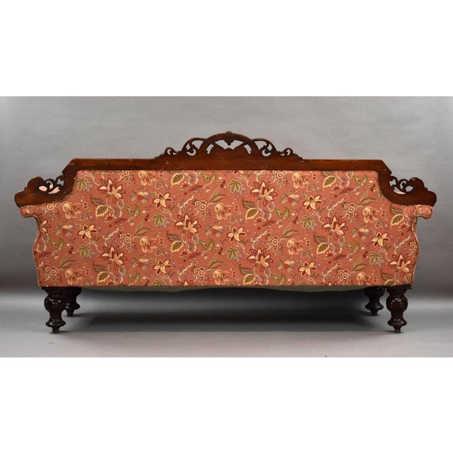 Victorian Mahogany Settee, 1860 For Sale - Image 4 of 6