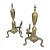 Pair of VIntage Brass Andirons in Regency Revival Style For Sale