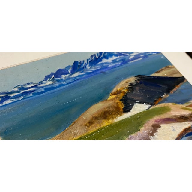 Boho Chic Vintage Landscape / Seascape Painting Oil on Board Framed For Sale - Image 3 of 7