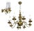Brass Chandelier and Wall Light, 1900, Set of 2 For Sale