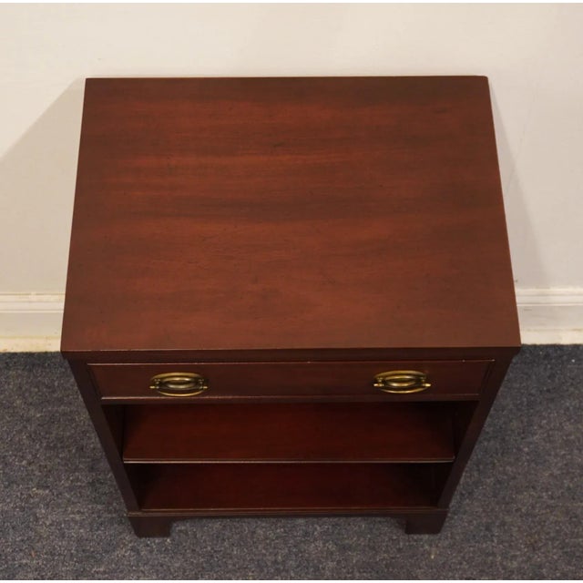 Kittinger Furniture Solid Mahogany Traditional Duncan Phyfe Style 20" Open Cabinet Nightstand For Sale - Image 9 of 12