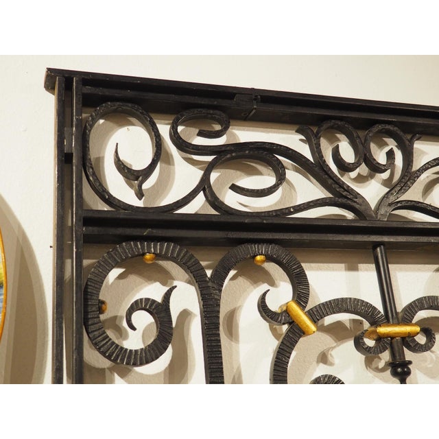 Antique French Wrought Iron Entryway Surround With Gilded Lyre Decor, C. 1920s For Sale - Image 13 of 18