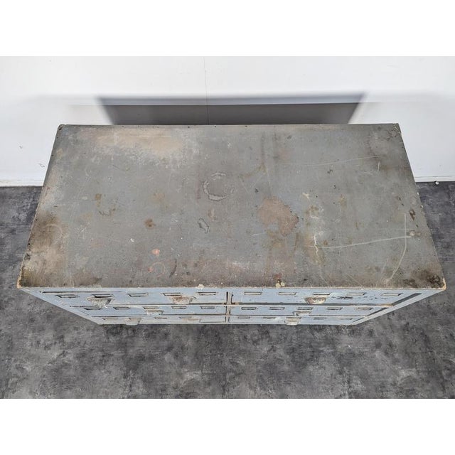 Antique-Style Workshop Cabinet with Six Drawers For Sale - Image 4 of 9