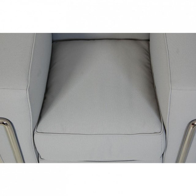 Vintage LC2 Chair in Grey-Blue Fabric by Le Corbusier, 2010s For Sale - Image 5 of 12