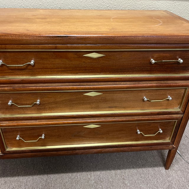 Wood 1960s Mid-Century Dresser with 2 Nightstands - Set of 3 For Sale - Image 7 of 12