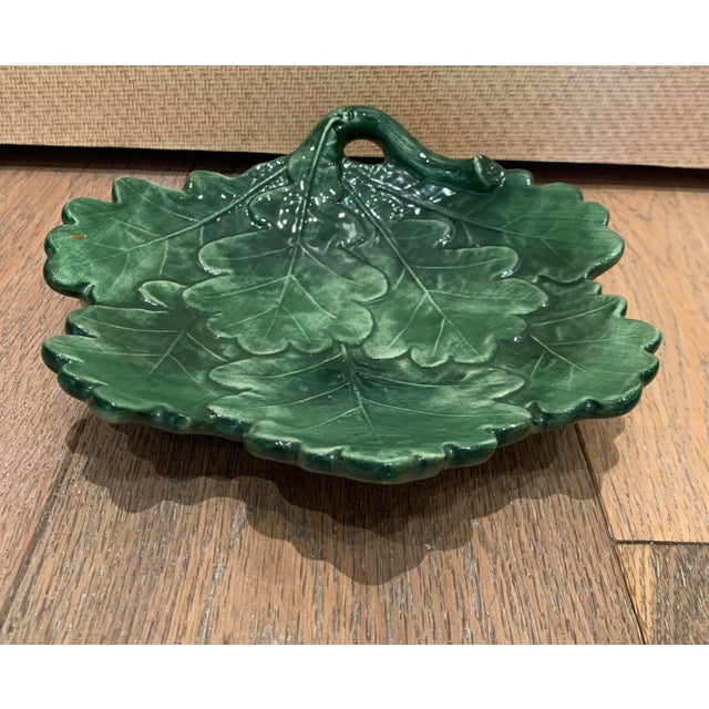 Mid 20th Century Italian Majolica Leaf Bowl For Sale In Los Angeles - Image 6 of 10