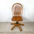Brown Vintage Scandinavian Modern Teak Adjustable Swivel Desk Chair With Sculptural Spindle Back For Sale - Image 8 of 14