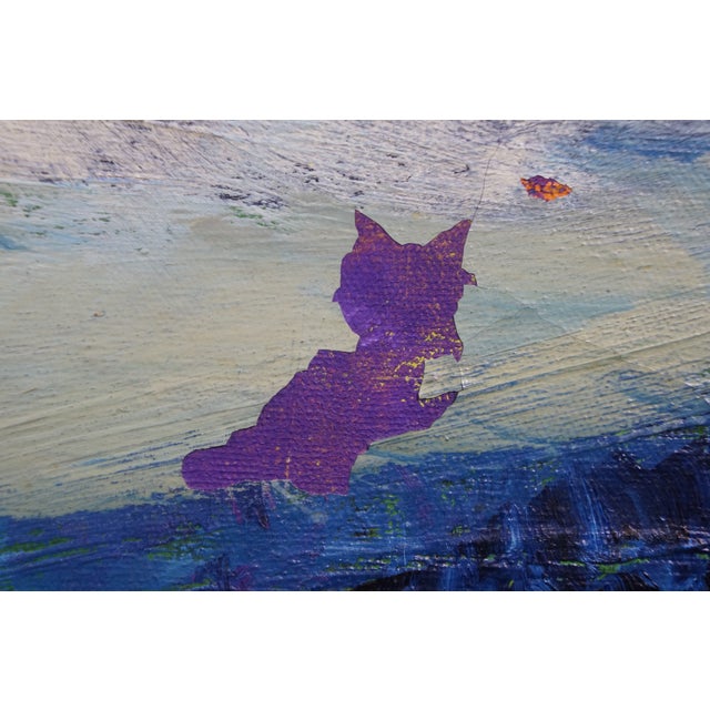 1963 Miss Lititia Thompson Blue Ridge Mountains Oil Painting 48" For Sale - Image 4 of 14