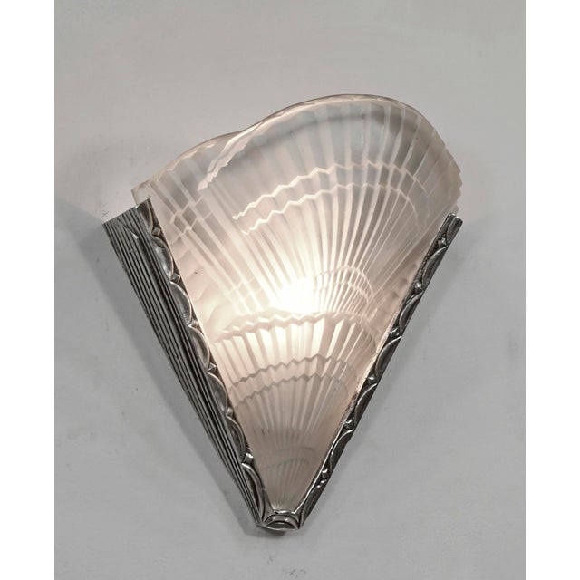 Metal Pair of French Art Deco Wall Sconces by Noverdy 1925 France - 2 Pairs Available For Sale - Image 7 of 10