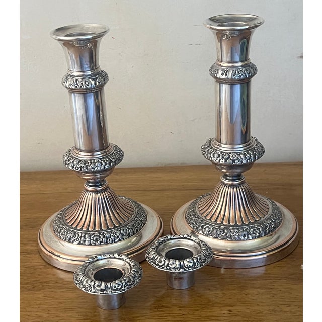 Sheffield Silver Plate & Copper Georgian Candlesticks, C. 1814 For Sale - Image 9 of 16