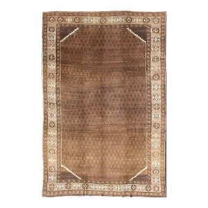Vintage Turkish Kars Rug With a All-Over Lattce Design in Brown Tones 6'4 X 9'7