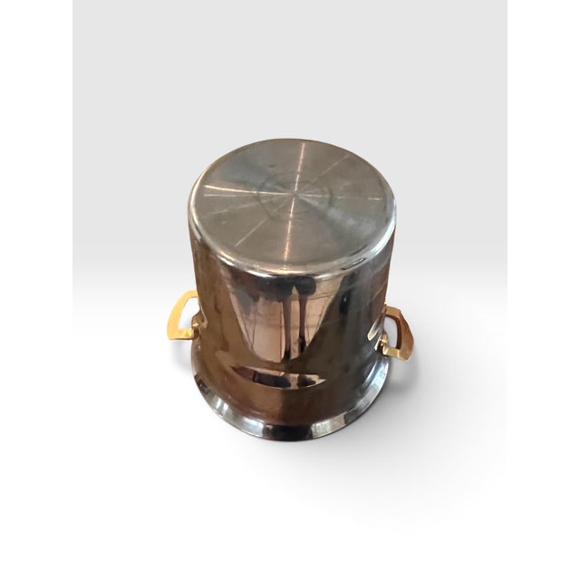 Vintage 1970s Spring Switzerland Inox 18/8 Stainless Steel Champagne Bucket & Pedestal Stand, 28” For Sale - Image 9 of 10