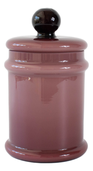 Vintage Portuguese Purple Opaline Glass Jar with Lid, 1960s