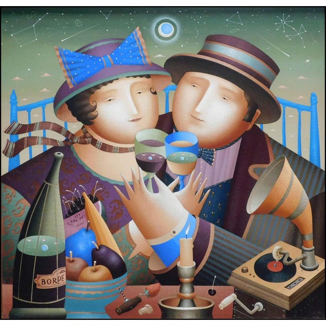 "Starlight Romance" (framed) by Anton Arkhipov Original Limited Edition Giclee on Canvas Image Size : 28" x 28" Framed...