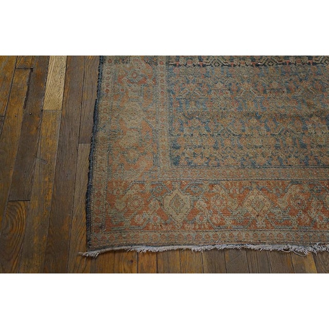 1890s Blue Navy Herati Antique W. Persian Senneh Rug 4'7" X 6'6" Knotted Pile Wool Carpet For Sale In New York - Image 6 of 6