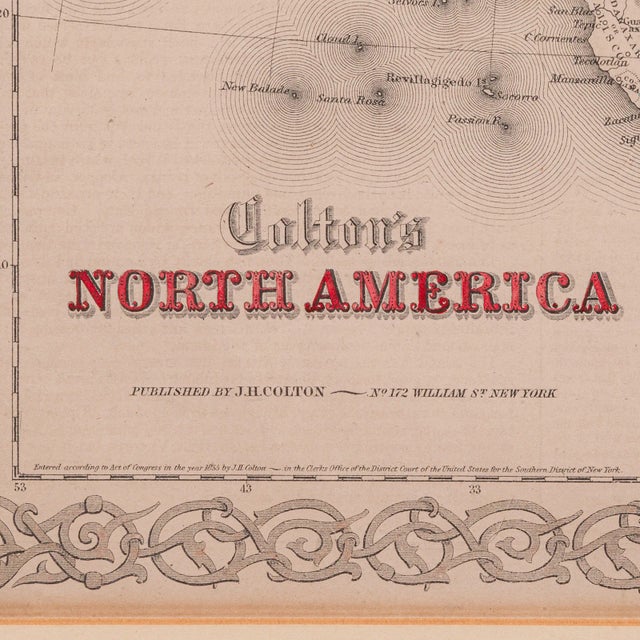 Paper 1860's Antique North America Map For Sale - Image 7 of 12
