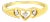 10KT Yellow Gold 1/20 cttw Diamond Triple Heart Diamond Ring (K-L, I1-I2) - Size 7 For Sale