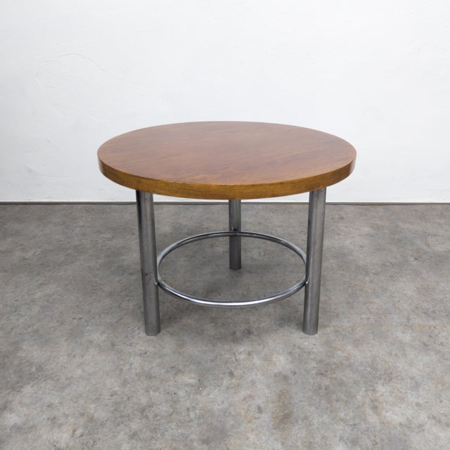 Bauhaus Bauhaus Tubular Steel Coffee Table TN58 by Arnošt Beck for Mücke Melder, 1930s For Sale - Image 3 of 15