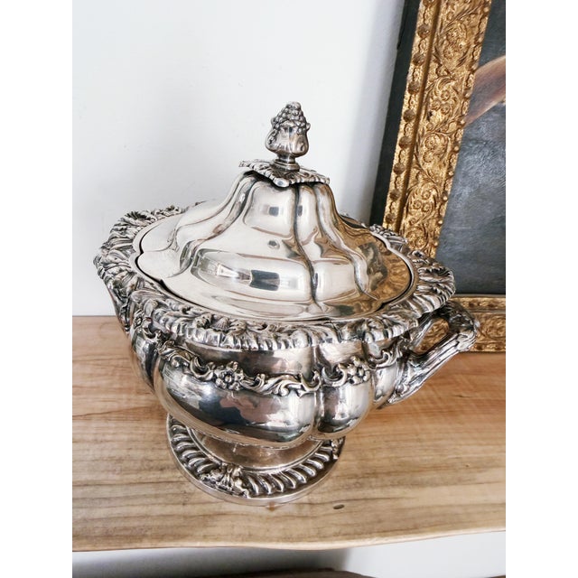 Metal Antique Silver Plated Tiffany & Co Sugar Bowl For Sale - Image 7 of 8