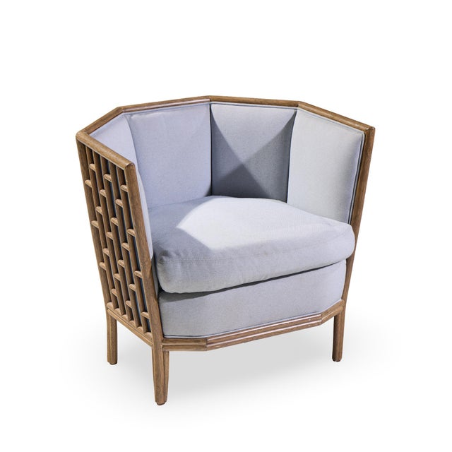 Barbara Barry for McGuire Rattan Fretwork Lounge Chairs - Pair For Sale - Image 12 of 13