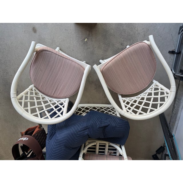 Ficks Reed Two Matching Swivel, Ficks Reed Attributed Chairs For Sale - Image 4 of 4