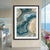 A mesmerizing abstract mineral formation, layered in deep teal and icy blue, with translucent crystalline textures,...
