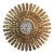 Circa 1969 Syroco Sculptural Gold Starburst Wall Clock For Sale